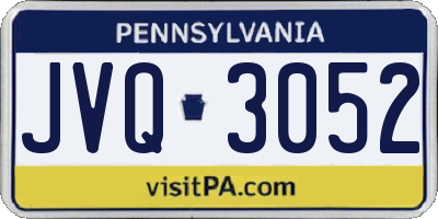 PA license plate JVQ3052