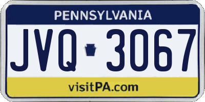 PA license plate JVQ3067