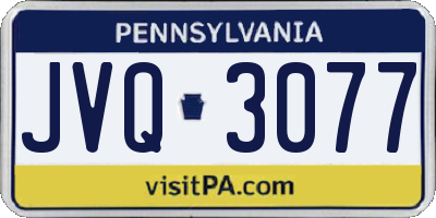 PA license plate JVQ3077
