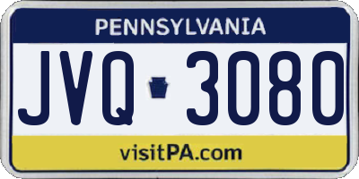 PA license plate JVQ3080