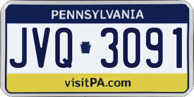 PA license plate JVQ3091