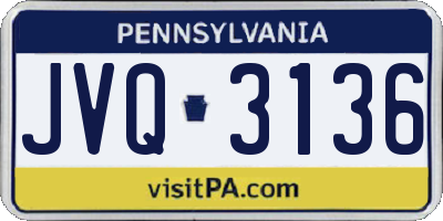 PA license plate JVQ3136