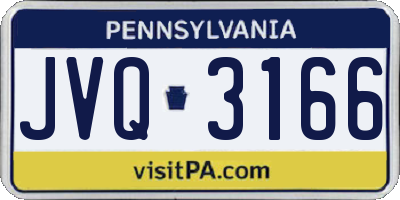 PA license plate JVQ3166