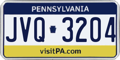 PA license plate JVQ3204