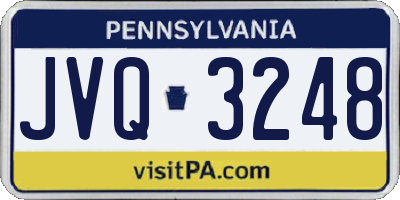 PA license plate JVQ3248