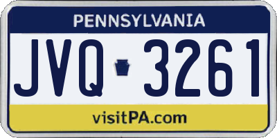 PA license plate JVQ3261
