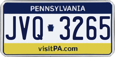 PA license plate JVQ3265