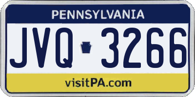 PA license plate JVQ3266