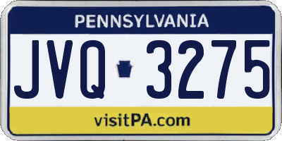 PA license plate JVQ3275