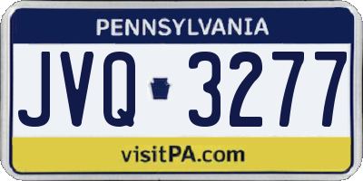PA license plate JVQ3277