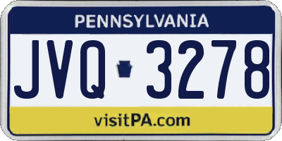 PA license plate JVQ3278