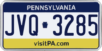 PA license plate JVQ3285