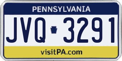 PA license plate JVQ3291