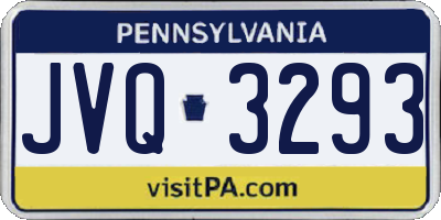 PA license plate JVQ3293