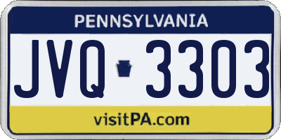 PA license plate JVQ3303