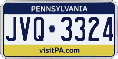 PA license plate JVQ3324