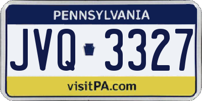 PA license plate JVQ3327