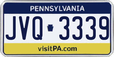 PA license plate JVQ3339