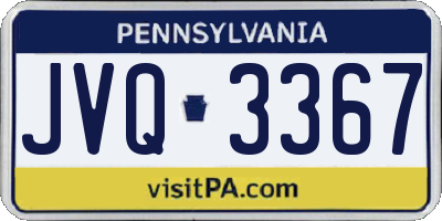 PA license plate JVQ3367