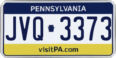 PA license plate JVQ3373