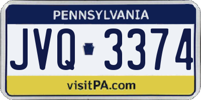 PA license plate JVQ3374