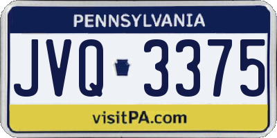 PA license plate JVQ3375