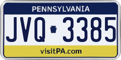 PA license plate JVQ3385