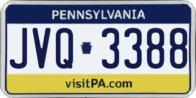 PA license plate JVQ3388