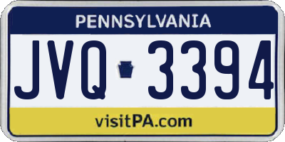 PA license plate JVQ3394