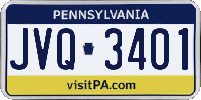 PA license plate JVQ3401