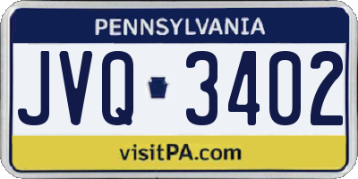PA license plate JVQ3402