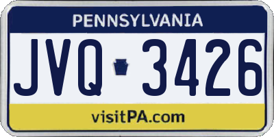 PA license plate JVQ3426