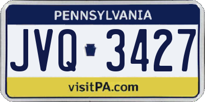 PA license plate JVQ3427