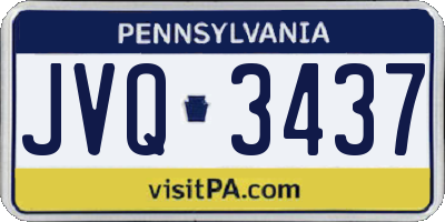 PA license plate JVQ3437