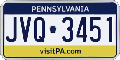 PA license plate JVQ3451