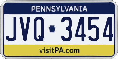 PA license plate JVQ3454