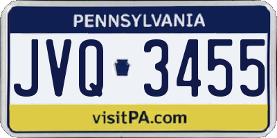 PA license plate JVQ3455