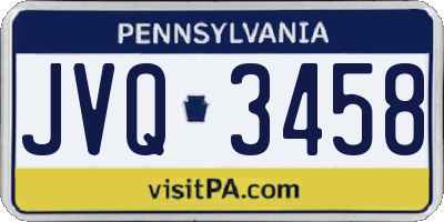 PA license plate JVQ3458