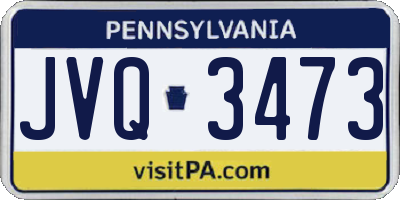 PA license plate JVQ3473