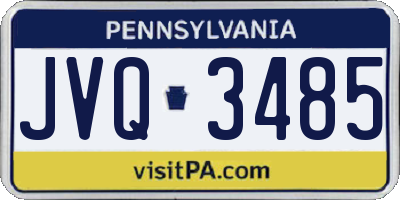 PA license plate JVQ3485