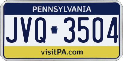 PA license plate JVQ3504