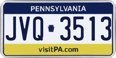 PA license plate JVQ3513