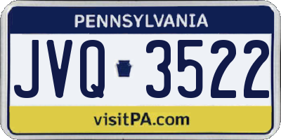 PA license plate JVQ3522