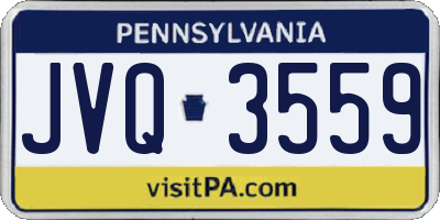 PA license plate JVQ3559