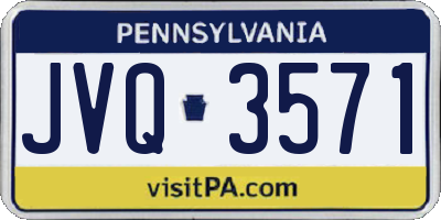 PA license plate JVQ3571