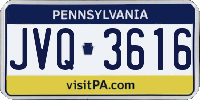 PA license plate JVQ3616