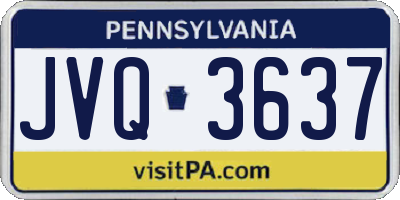 PA license plate JVQ3637