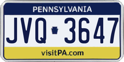 PA license plate JVQ3647