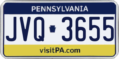 PA license plate JVQ3655