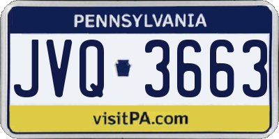 PA license plate JVQ3663